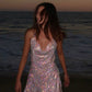 Pink Shiny Short Fashion Homecoming Dress Cocktail Party Dress nv4680