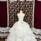 White Beaded Elegant Exquisite Long Floor Length Ball Gown Evening Gown Wedding Dress nv4175