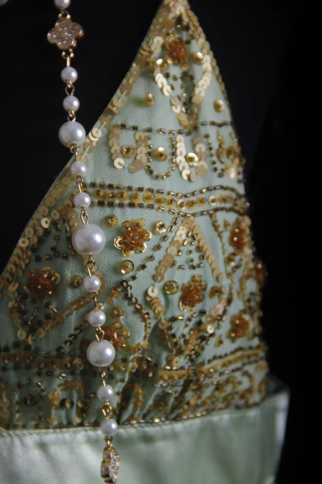 NiceVestidos--Dreamy Handmade Beaded Now trending Niche Luxury Fairy Tale Mint Green Chiffon Beaded Bird Appliqué Spaghetti Strap Slim Long Prom DressNV5792
