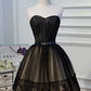 A-line black lace sweetheart short mini bustier homecoming dress evening gown party dress nv2283