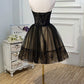 A-line black lace sweetheart short mini bustier homecoming dress evening gown party dress nv2283