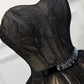 A-line black lace sweetheart short mini bustier homecoming dress evening gown party dress nv2283