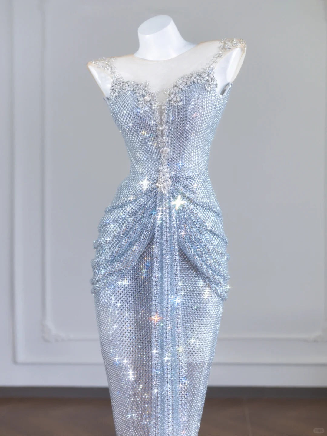 Silver Shiny Long Sequined Prom Dress Evening Dress Party Dress nv4722