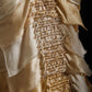 🧡Vintage brown and yellow sequined chiffon long ruffled ball gown party dress nv5208
