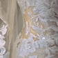 White floral applique lace long sleeves long mermaid slim fit floor length ball gown evening gown wedding dress nv4435