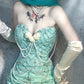Blue gorgeous exquisite beaded long satin ball gown evening dress party dress nv4377
