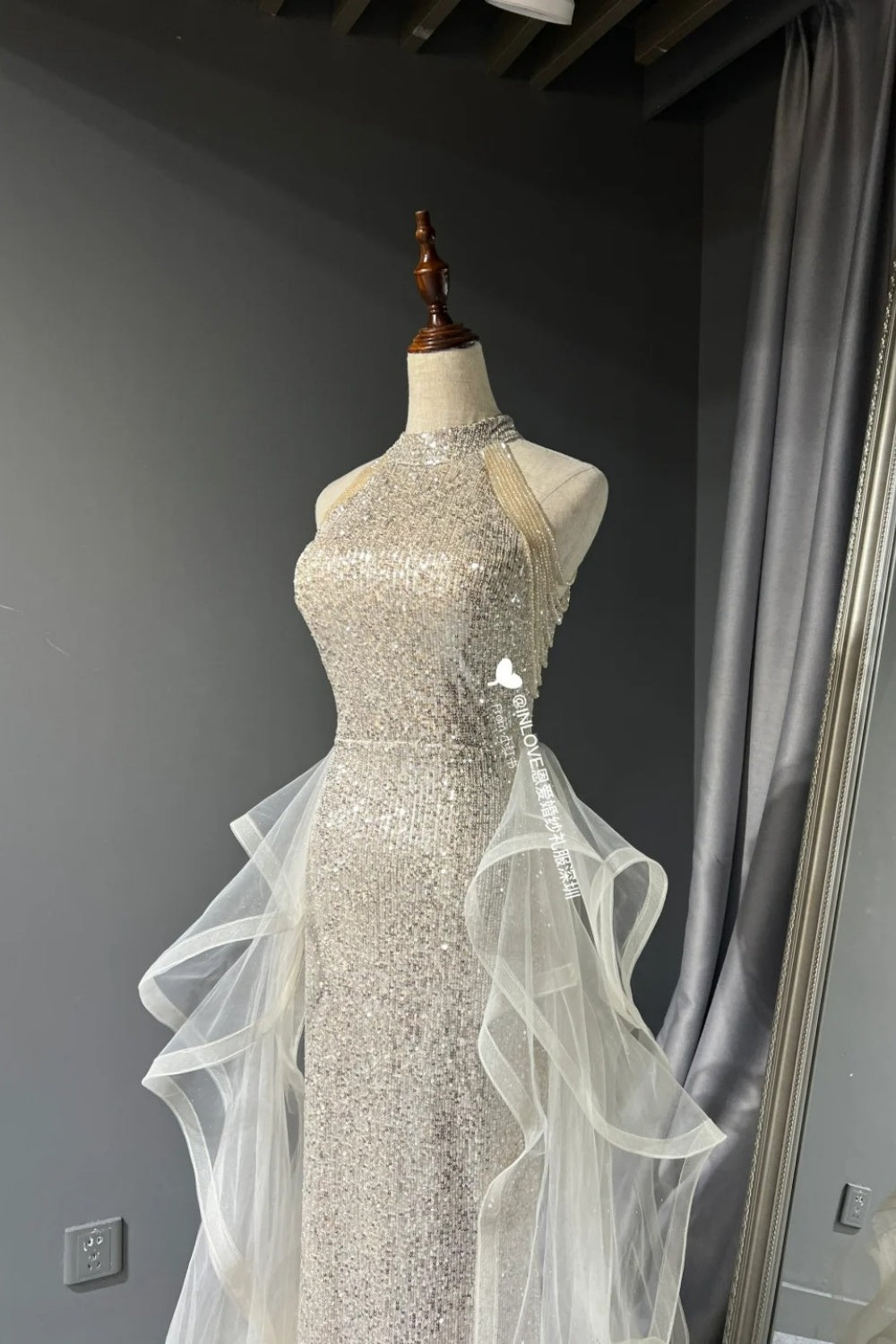 Shiny Long Tulle Ball Dress NV6628