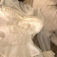 White Sweet Pearl Beading Short Satin Lace See-through Homecoming Dress Prom Dress Birthday Dress nv4522