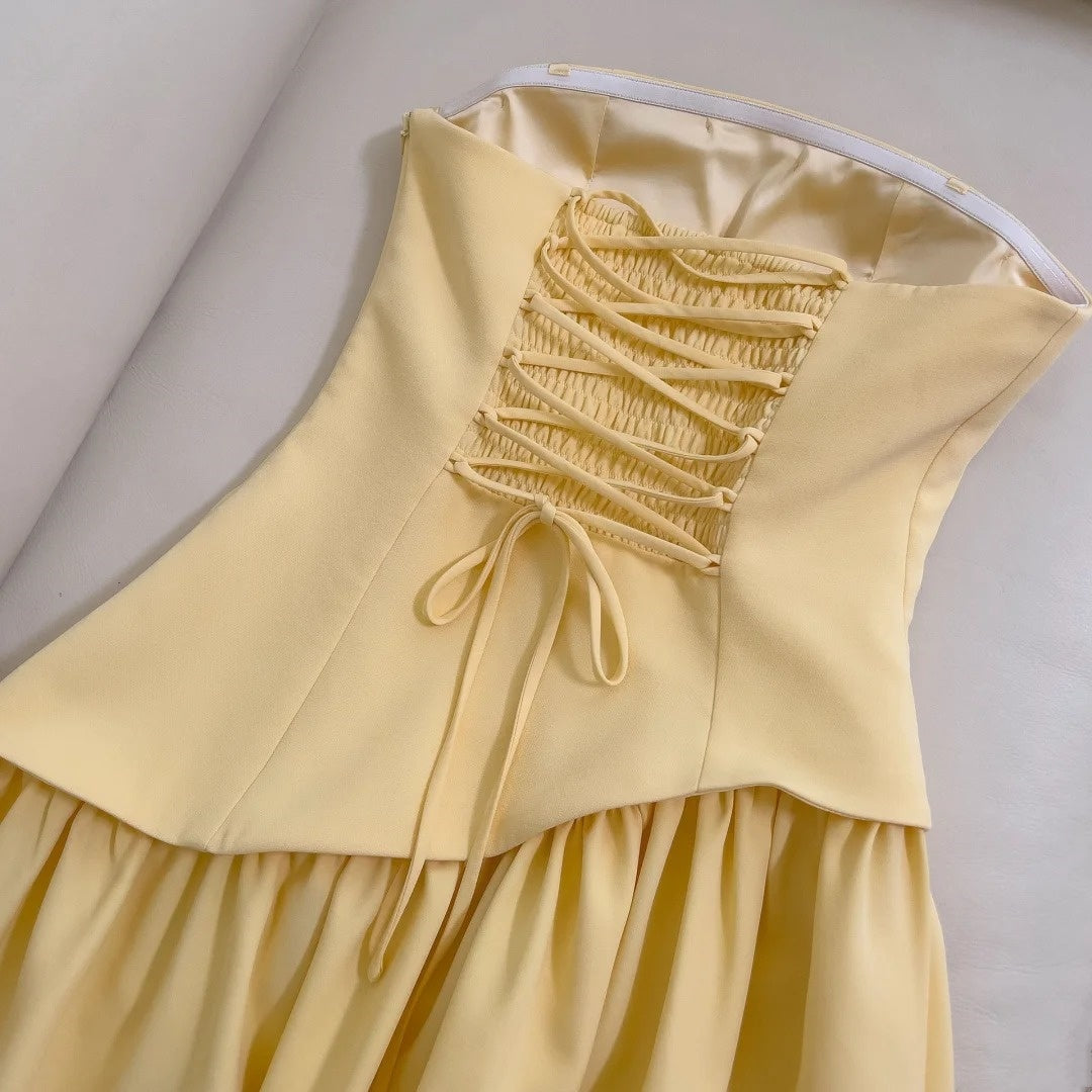 yellow fashion elegant satin homecoming dress prom dress birthday party dress evening dress graduation dress nv4674