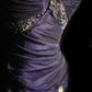 Purple Vintage Exquisite Gem Beads Fashion Elegant Spaghetti Straps Long Floor Length Satin Ball Gown Evening Gown Birthday Dress nv4140