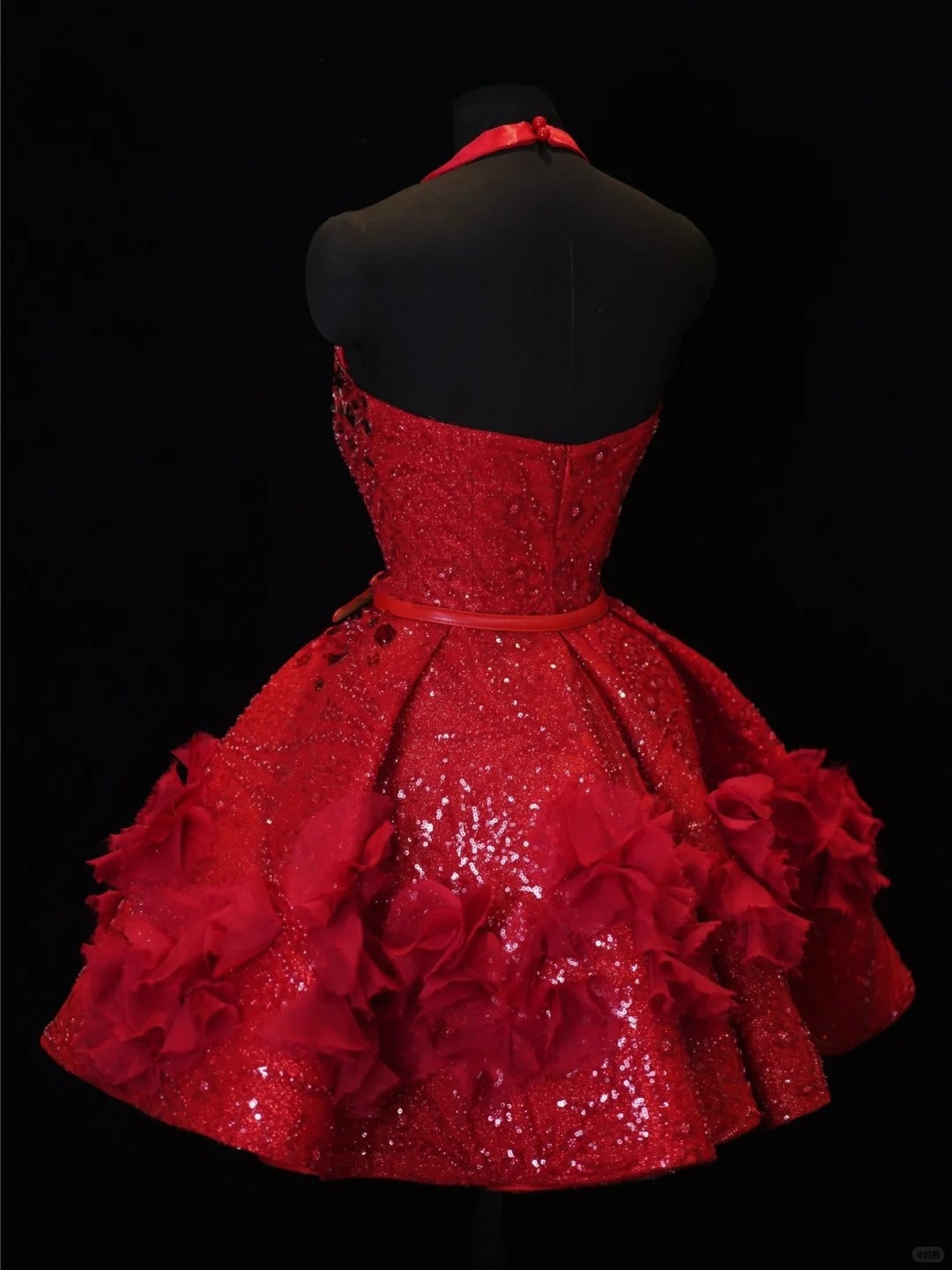 Red Gem Beaded Homecoming Dress V Neck Sexy Short Prom Dress Evening Dress Birthday Dress nv4413