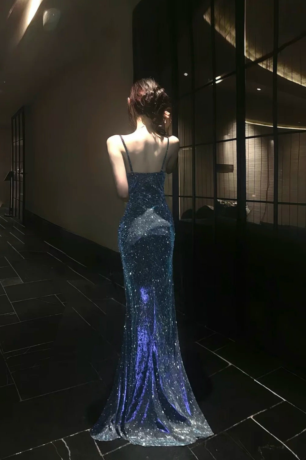 Shiny long slim fit dress  NV6770