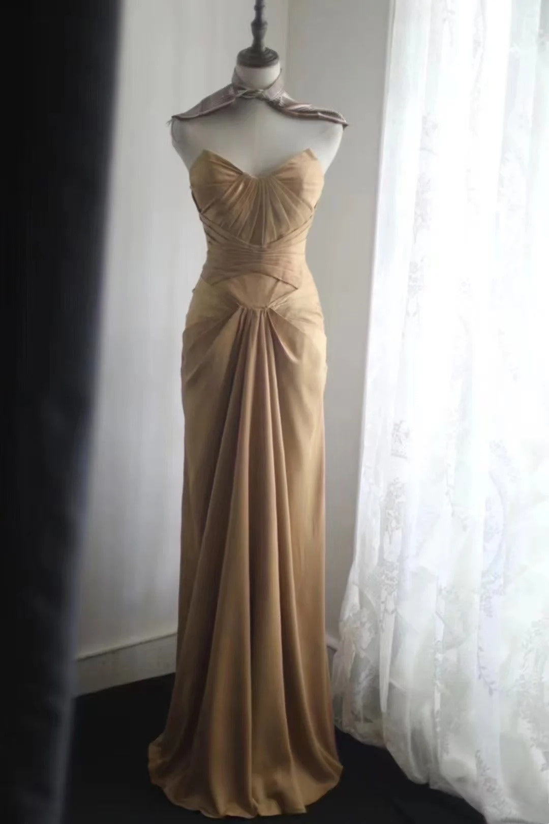 Formal long satin retro dress NV6586