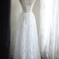 White Retro Simple Princess Cute Flower Embroidery Long lace Prom Dress Evening Dress Party Dress Bridesmaid Dress nv4694