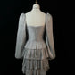 Silver Cute Short Satin Homecoming Dress Birthday Dress nv4788