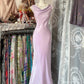 Purple Vintage Elegant Long Mermaid Satin Evening Dress Party Dress Prom Dress nv4208