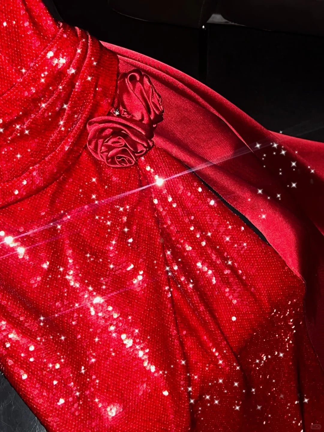 Red shiny elegant sexy long ball gown evening dress party dress nv4684