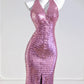Pink fashion long sequin prom dress evening dress party dress nv4724