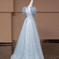 Blue Sweet Floral Elegant Fashion Long Prom Dress Evening Dress Party Dress Girls Dress  nv4745