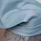 Blue Floral Elegant Fashion Long Satin Prom Dress Evening Dress Party Dress nv4743