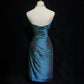 Peacock Blue Homecoming Dress Short Satin Ball Dress Evening Dress nv4389