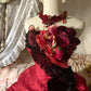 Red floral lace tulle floor-length ball gown nv5170