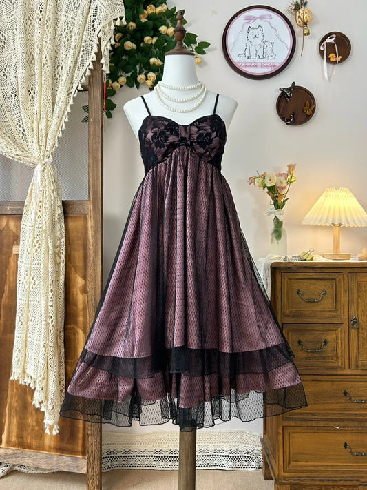 Purple Short Lace Chiffon Vintage Princess Homecoming Dress Birthday Party Dress nv4707