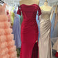 Red Fashion Long Satin Slim Fit Evening Dress, Bridesmaid Dress, Graduation Dress NV6633