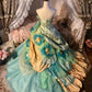 Blue Floral Tulle Floor-Length Ball Gown nv5171