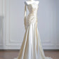 Gold fashion long satin prom dress evening dress party dress nv4723