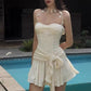 White Fashion Strapless Elegant Short Chiffon Homecoming Dress Party Dress nv4852