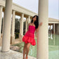 Red pink gradient fashion off-shoulder tube top short dress prom dress evening dress party dress nv1845