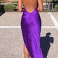 Elegant purple backless ball gown purple wedding guest attire evening dress party dress nv1851