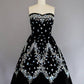 NiceVestidos-Black Floral Satin Short Formal Homecoming Dress Hoco Gown nv5502