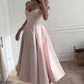 Pink Spaghetti Straps Simple Elegant Long Ball Gown Evening Gown Birthday Gown Party Dress nv2302