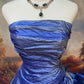 Blue satin floor-length vintage long ball gown nv5152