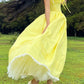 Yellow sweet elegant long satin princess ball gown evening dress nv2911