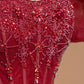 Red Vintage Exquisite Beaded Long Tulle Prom Dress Evening Dress Party Dress Ball gown nv4729