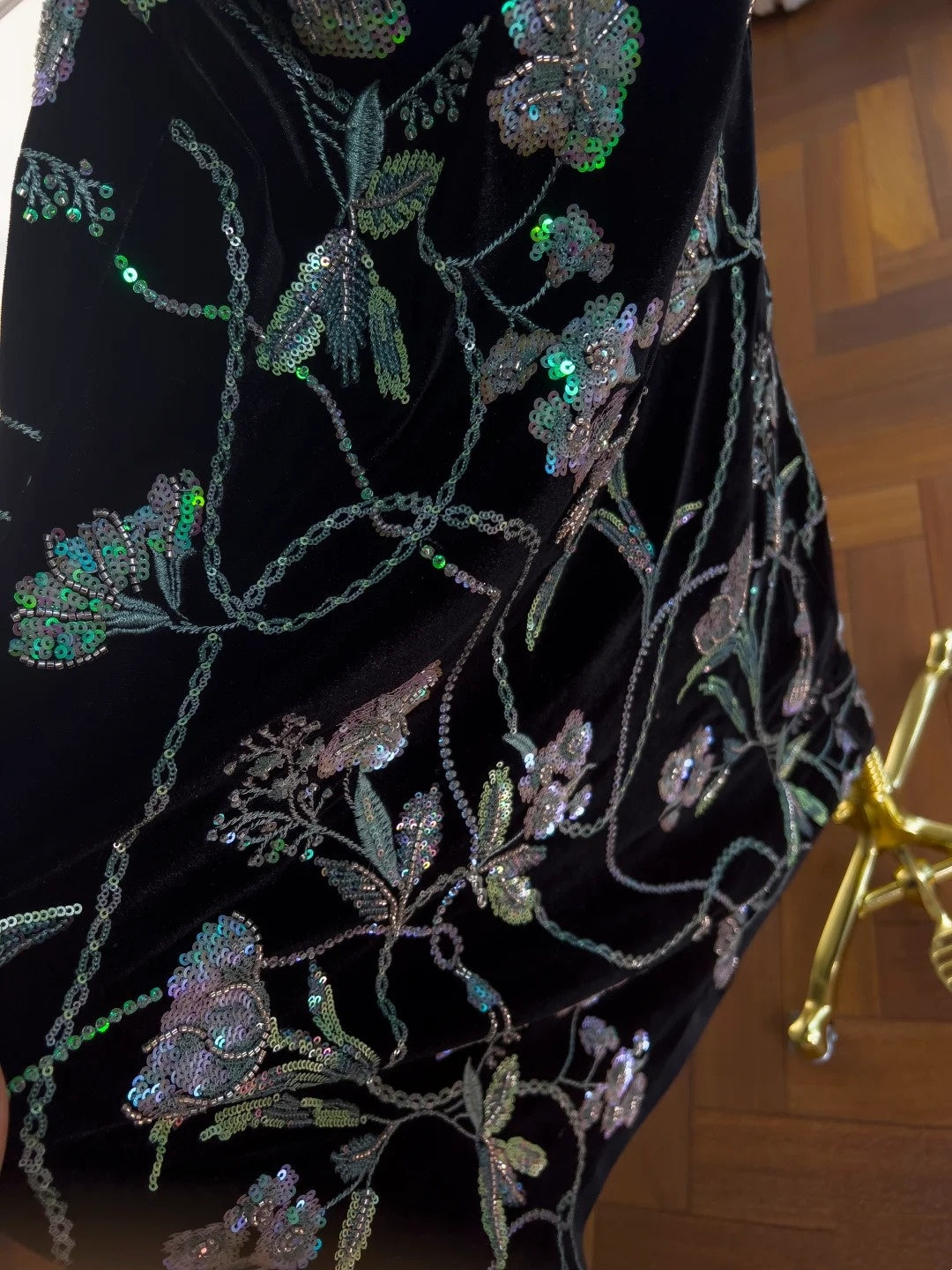 NiceVestidos-_NV Black Floral Long Formal Dress NV5937