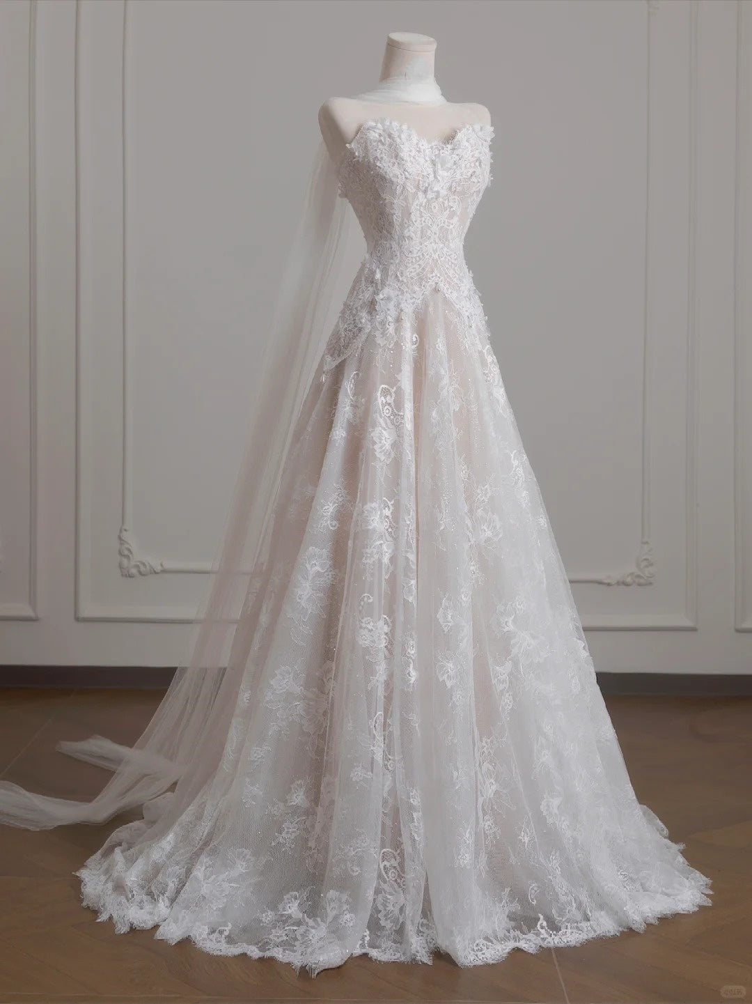 White Elegant Fairy Long Lace Tulle Prom Dress Evening Dress Wedding Dress nv4957