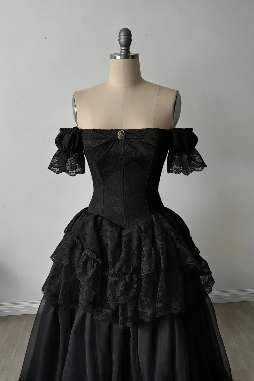Robe longue blanche à manches courtes en dentelle délicate, robe de mariée NV6689