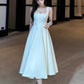 NiceVestidos--Mid-length homecoming dress birthday dress gentle white dress satin NV5670