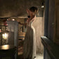 NiceVestidos--Retro Disco Style：Light Gold Glitter - Decorated Thin Strap High - Slit Floor - Length Ball Dress NV5817