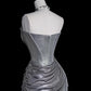 ✨Silver Shiny Elegant Gorgeous Long Sequin Mermaid Slim Floor-Length Ball Gown Evening Gown Party Dress nv4201