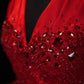 Red Gem Beaded Homecoming Dress V Neck Sexy Short Prom Dress Evening Dress Birthday Dress nv4413