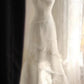Minimalist White Strapless Bridal Dress, Lace Layered Mermaid Wedding Gown  NV6883