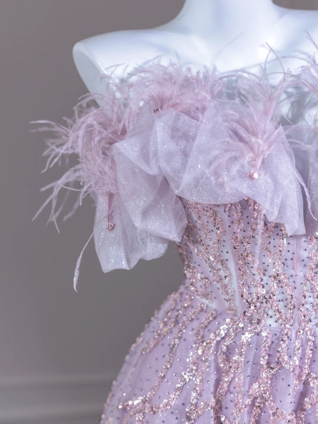 Pink Purple gorgeous exquisite beaded long prom dress evening dress party dress nv4727