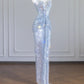 Silver Shiny Long Sequined Prom Dress Evening Dress Party Dress nv4722