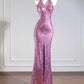 Pink fashion long sequin prom dress evening dress party dress nv4724