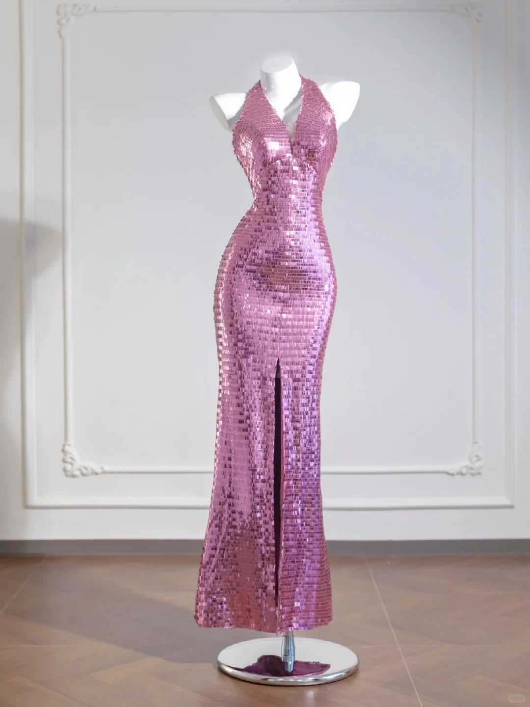 Pink fashion long sequin prom dress evening dress party dress nv4724